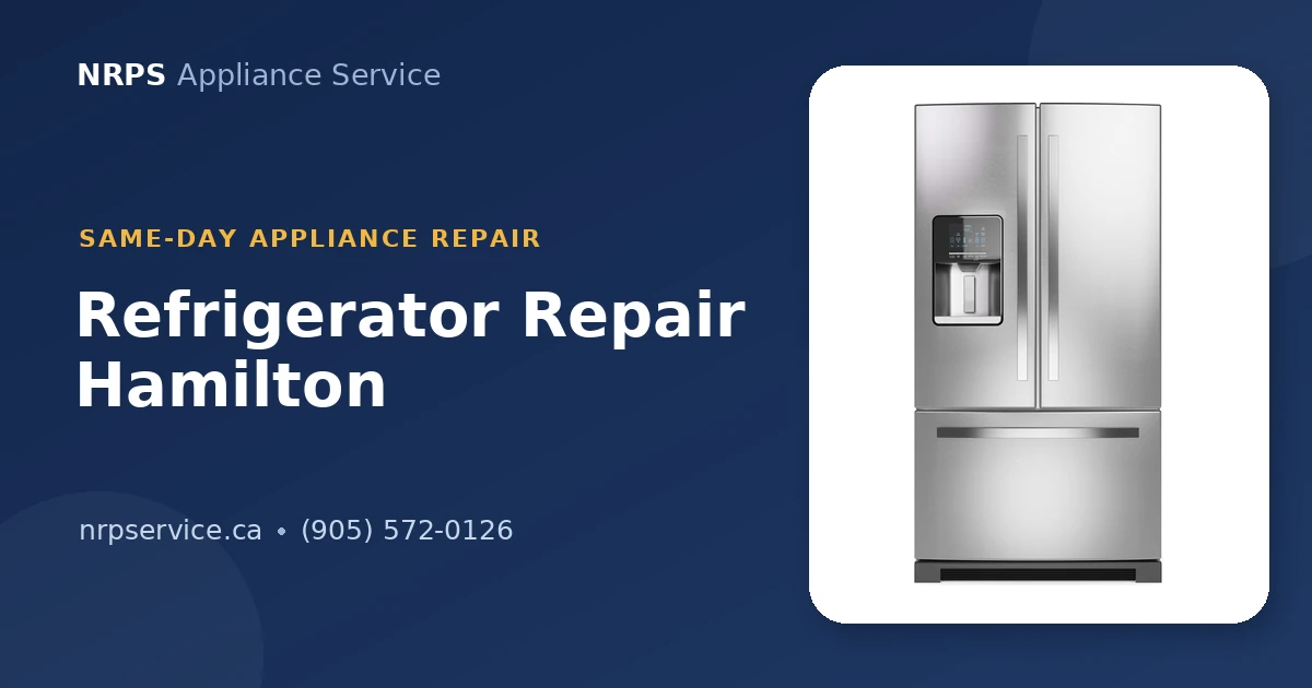 NRPS technician repairing a refrigerator in Hamilton