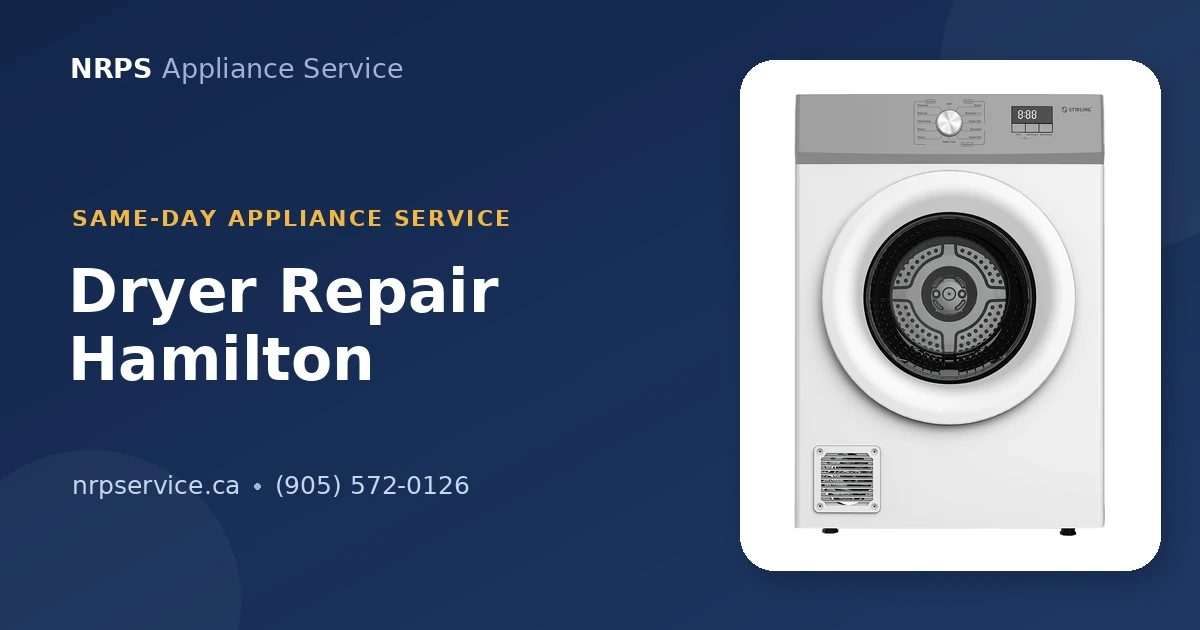 NRPS technician repairing a clothes dryer in Hamilton