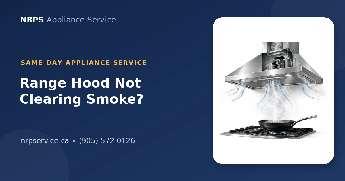 Range hood above a cooktop with smoke escaping into the kitchen